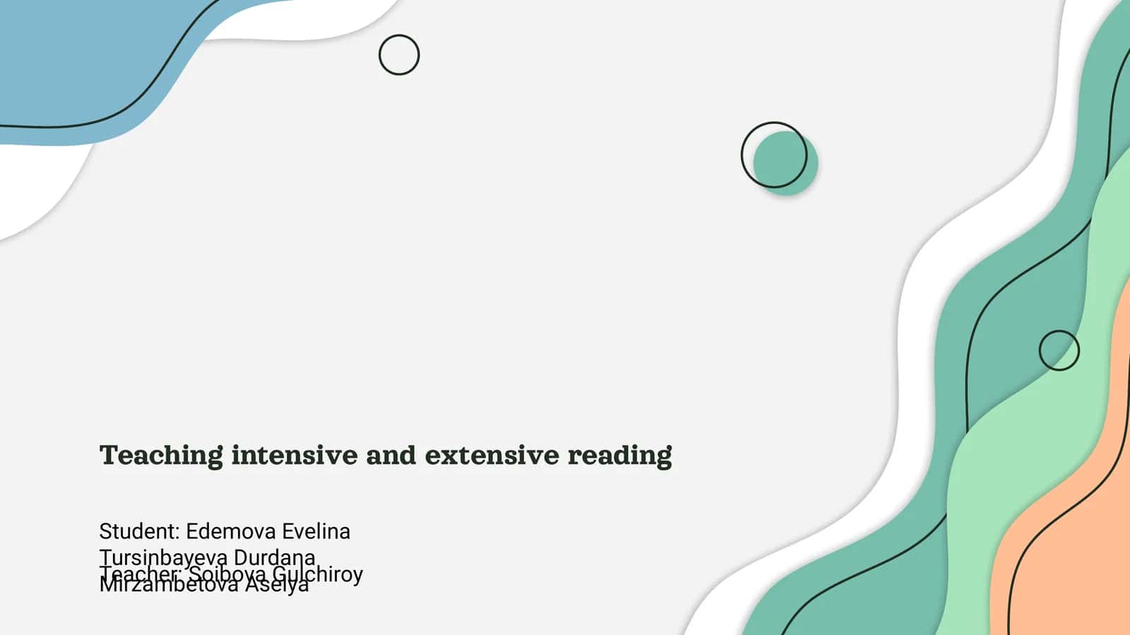 Teaching Intensive and Extensive Reading 1