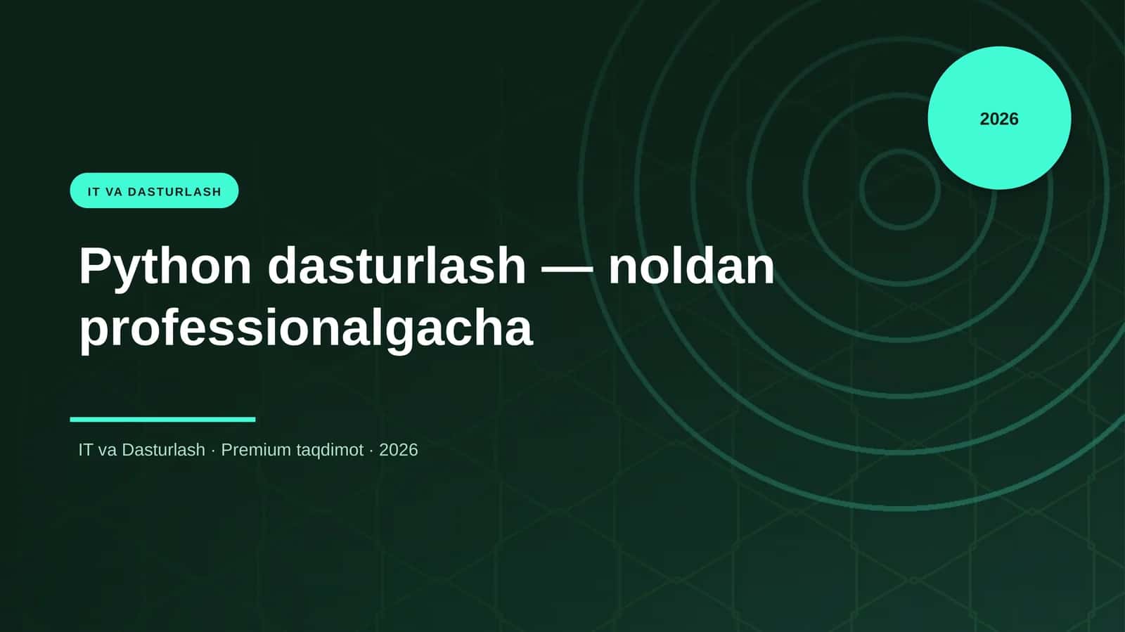 Python dasturlash — noldan professionalgacha 1