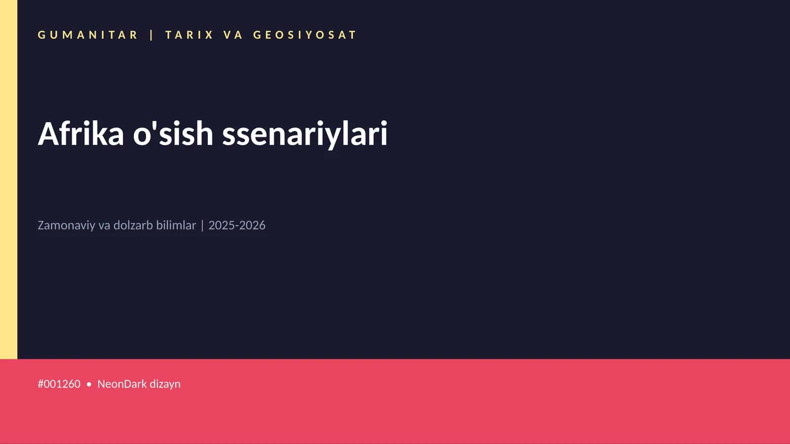Afrika o'sish ssenariylari 1