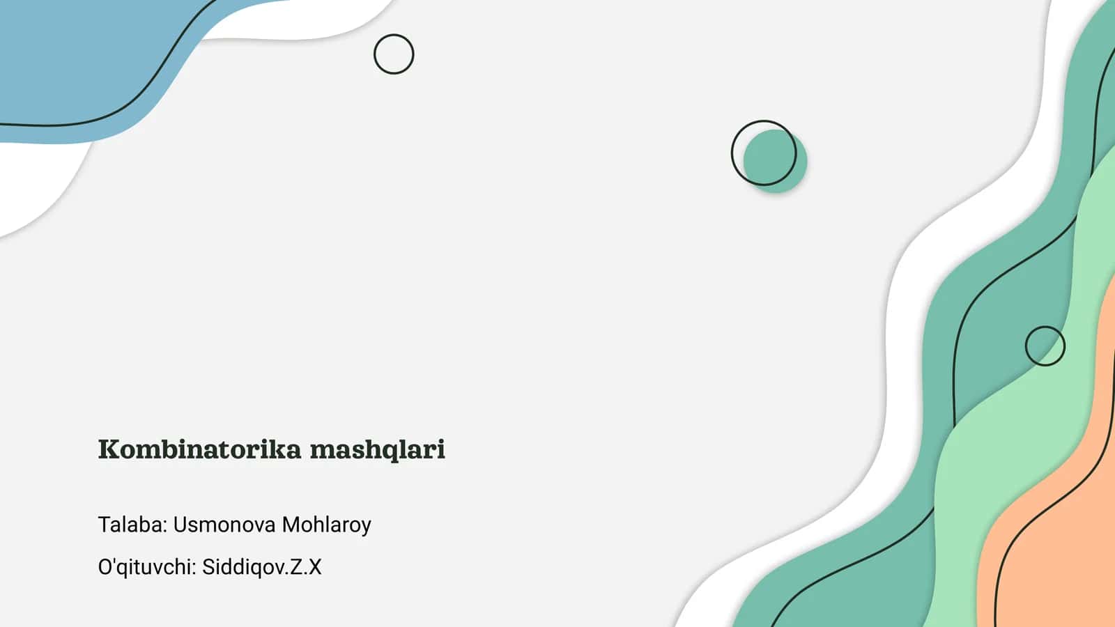 Kombinatorika mashqlari 1