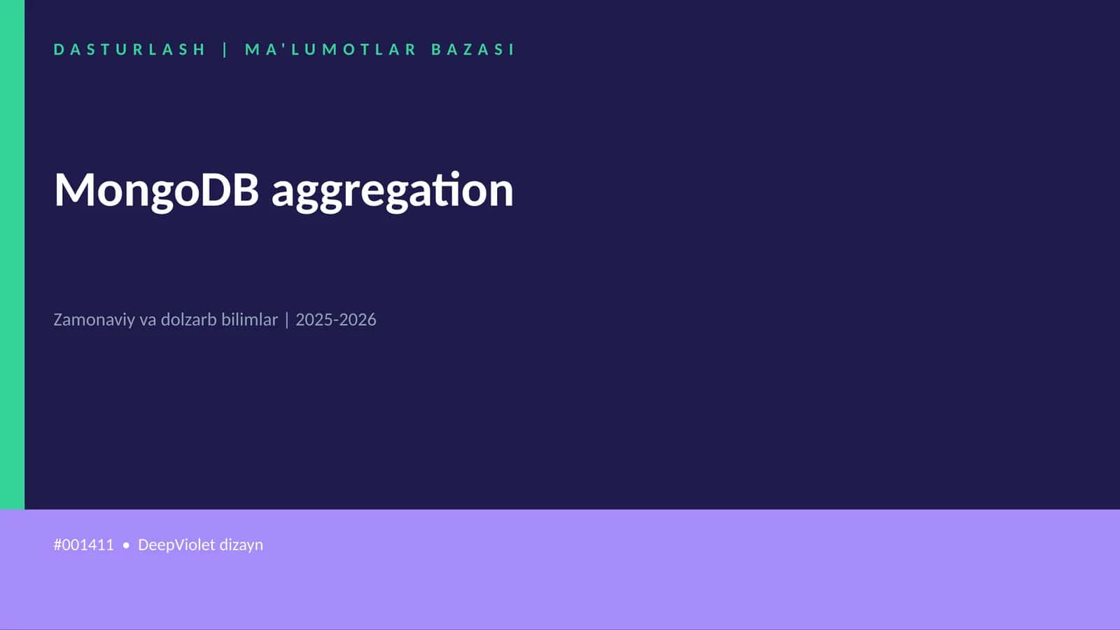 MongoDB aggregation 1