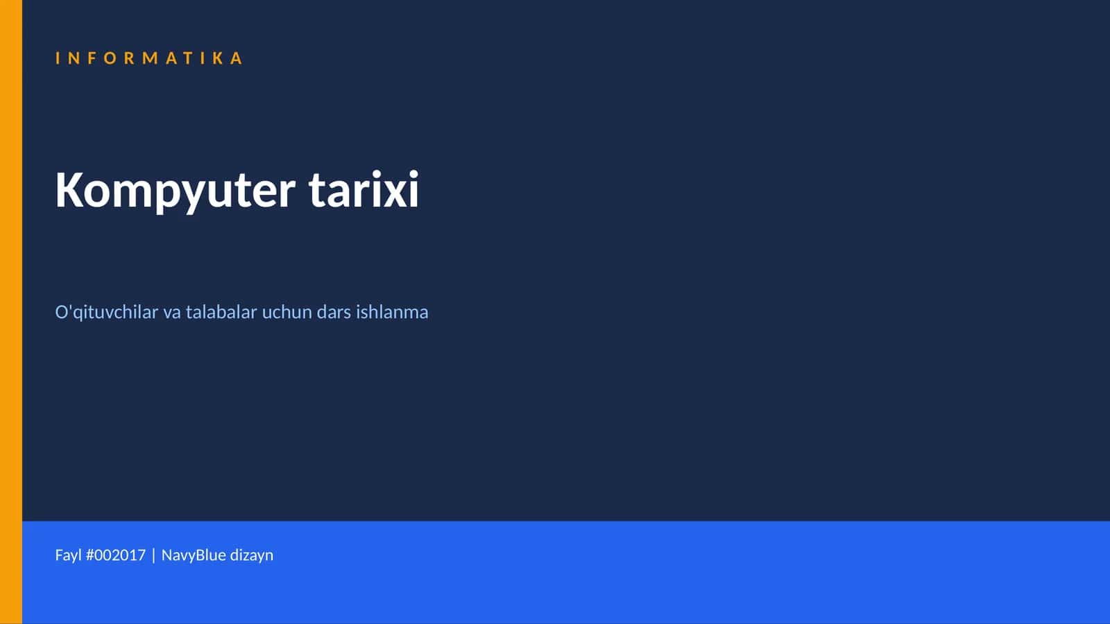 Kompyuter tarixi dars ishlanma 1