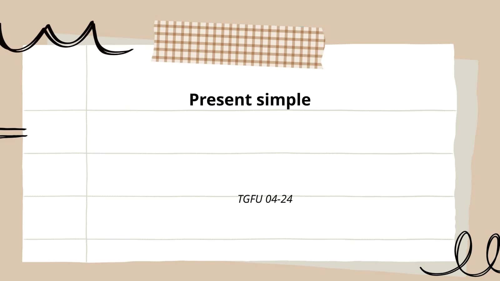 Present simple 1