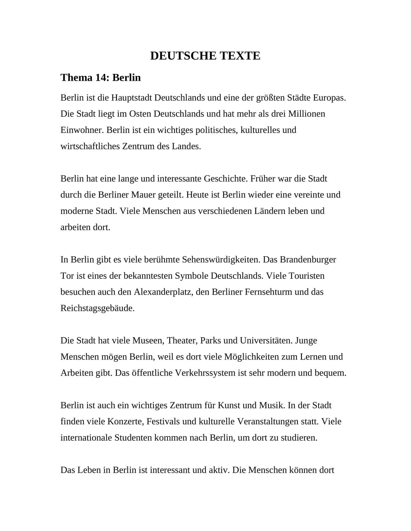 DEUTSCHE TEXTE 1
