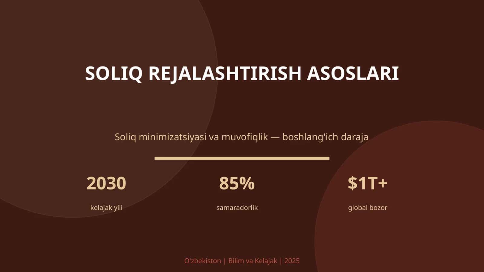 Soliq rejalashtirish asoslari 1