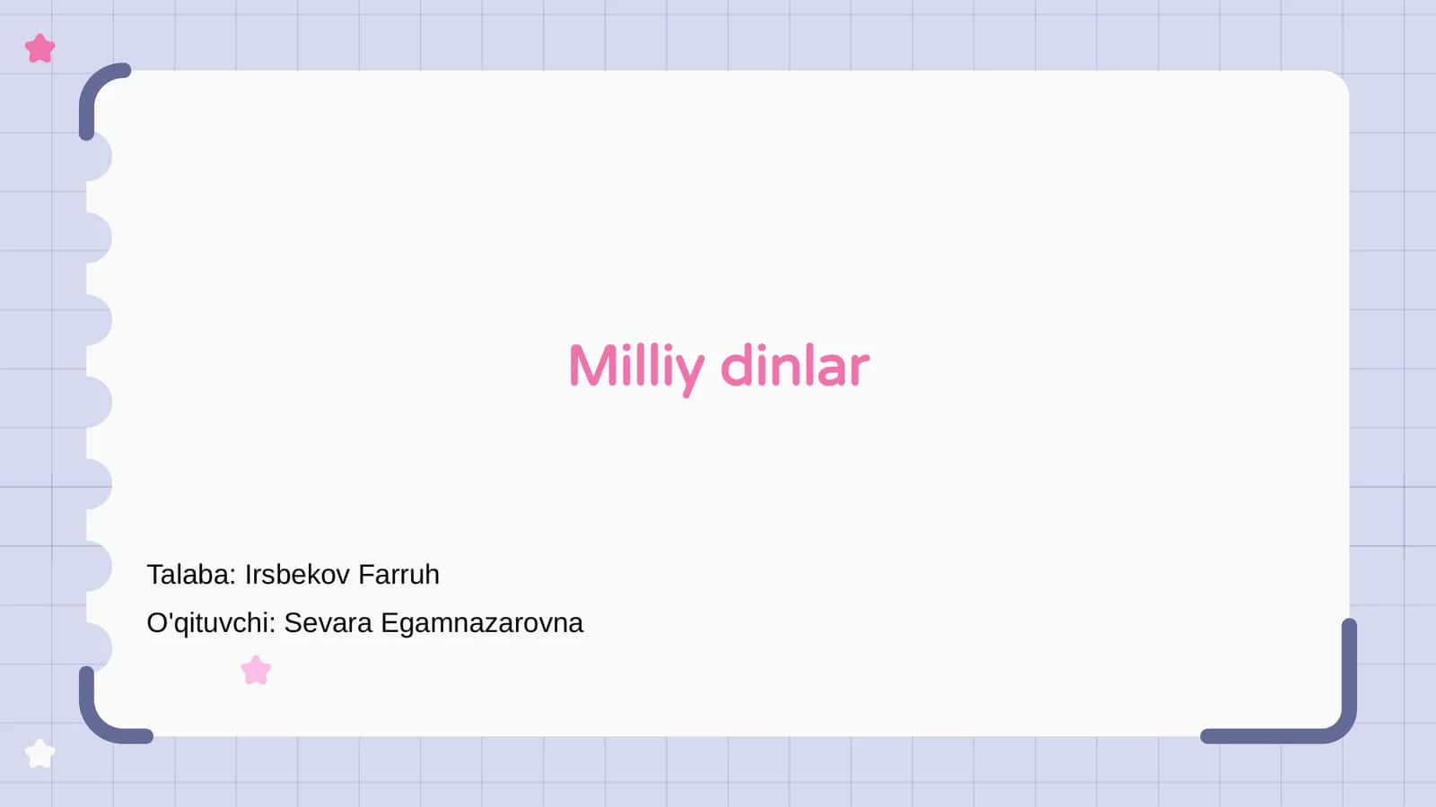 Milliy dinlar 1