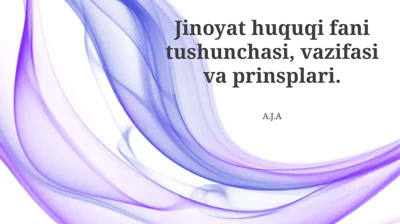 Jinoyat huquqi 1