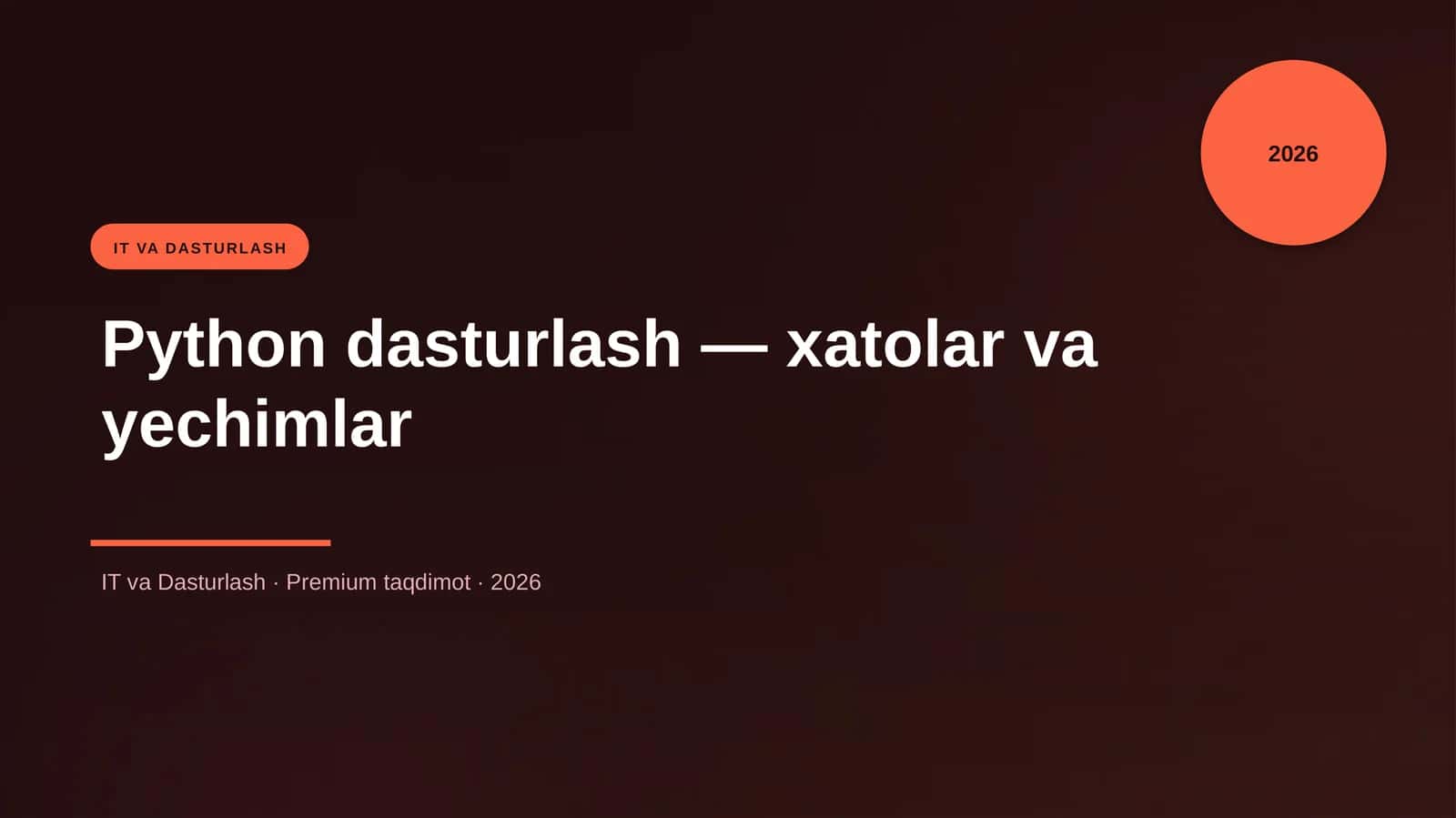 Python dasturlash — xatolar va yechimlar 1