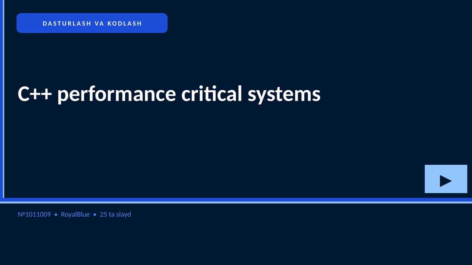 C++ performance critical systems 1