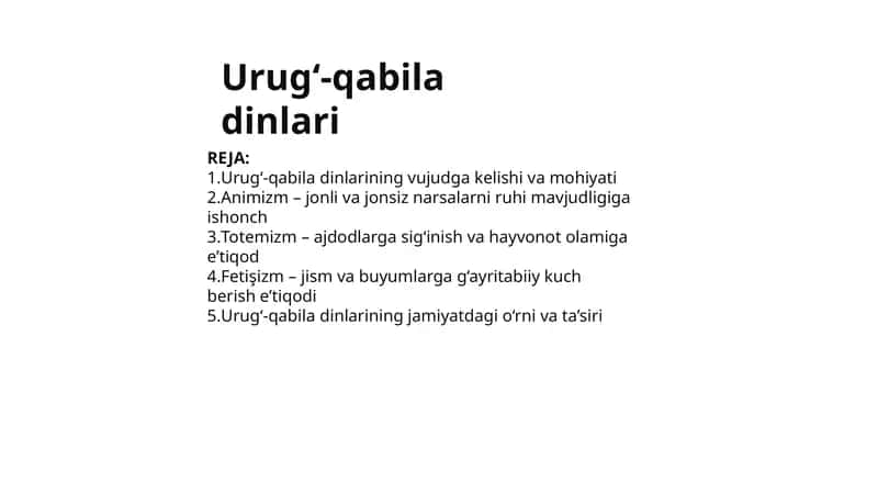 Urug‘-qabiladinlari 1