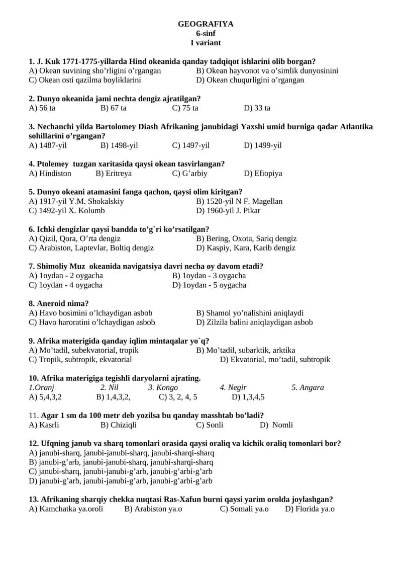 GEOGRAFIYA 6-sinf 1