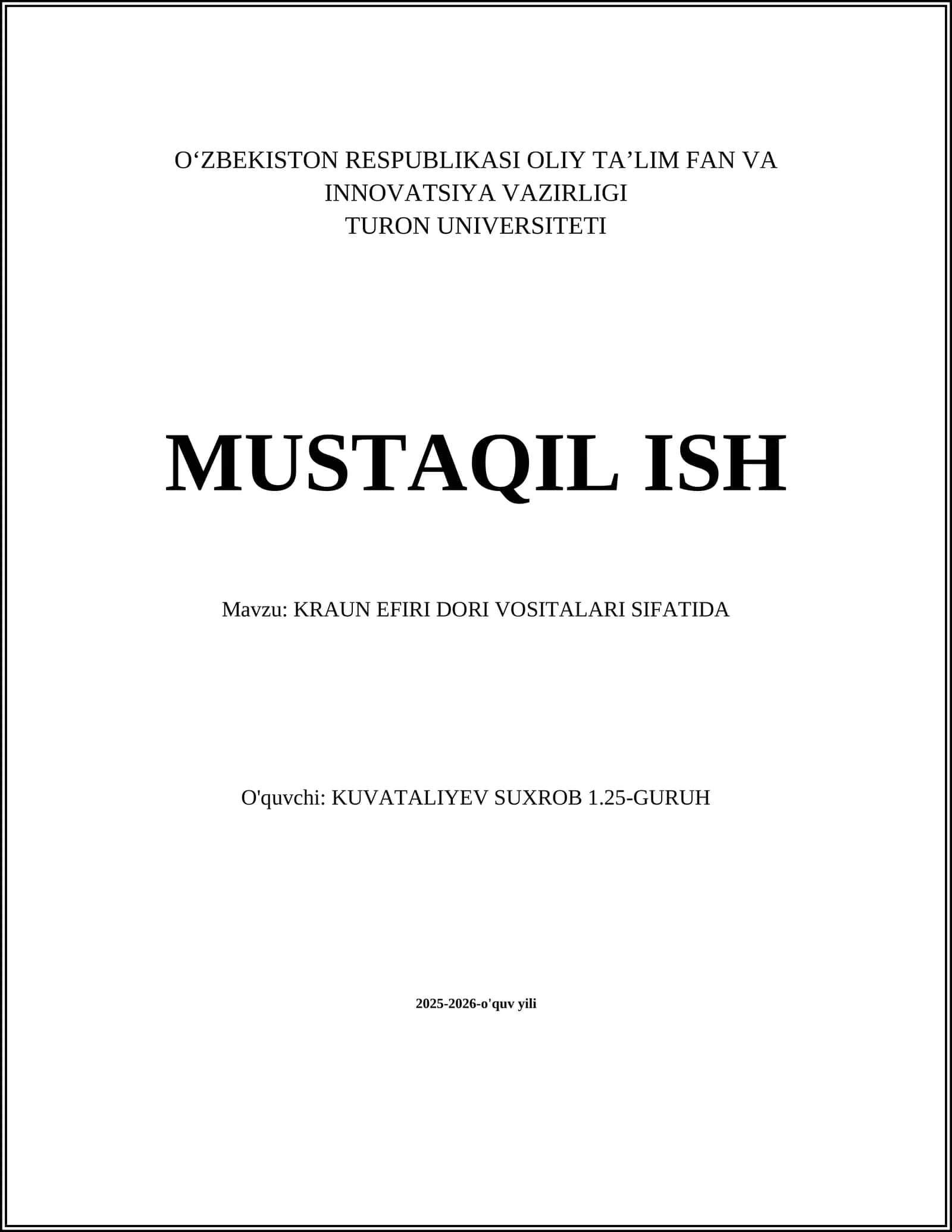 Kraun Efirlari 1