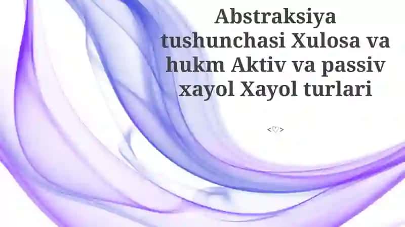 Xayol turlari