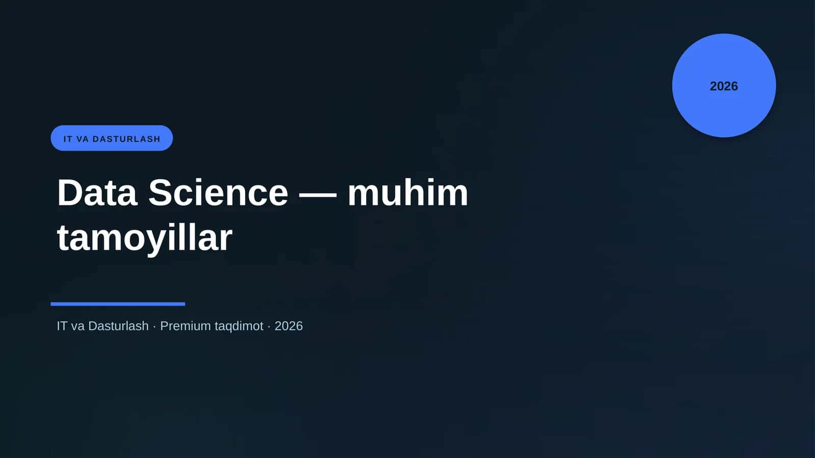 Data Science — muhim tamoyillar 1