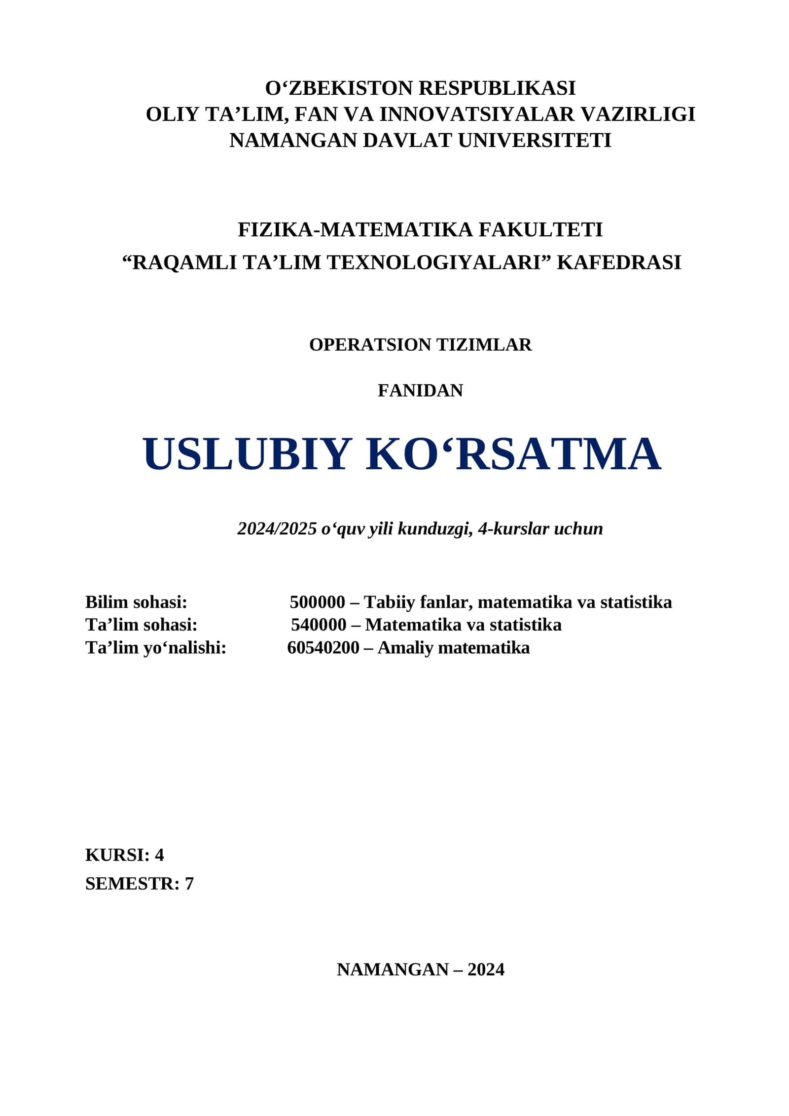 Uslubiy ko‘rsatma 1