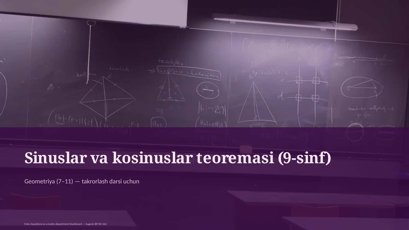 Sinuslar va kosinuslar teoremasi (9-sinf) 1