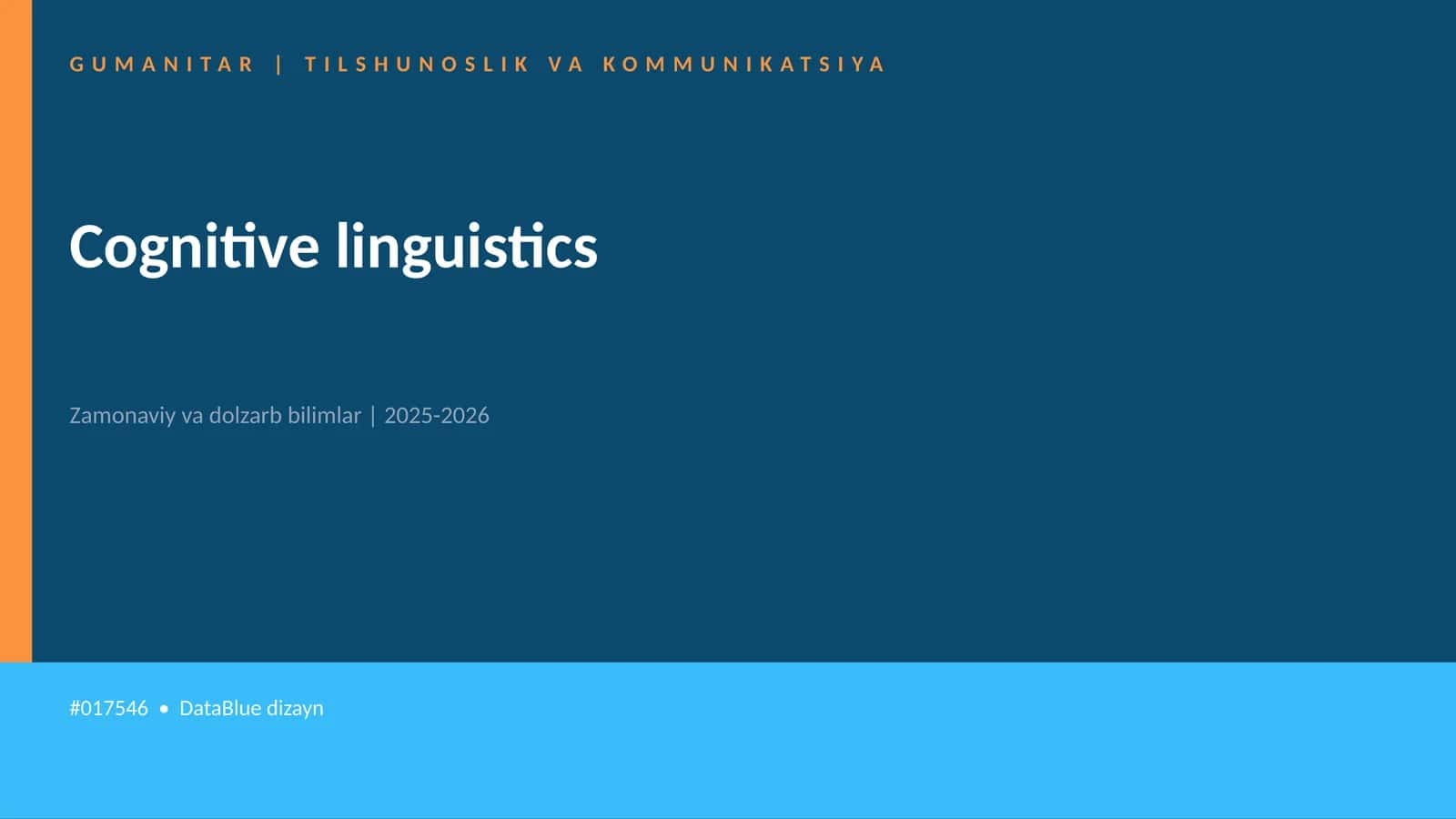 Cognitive linguistics 1