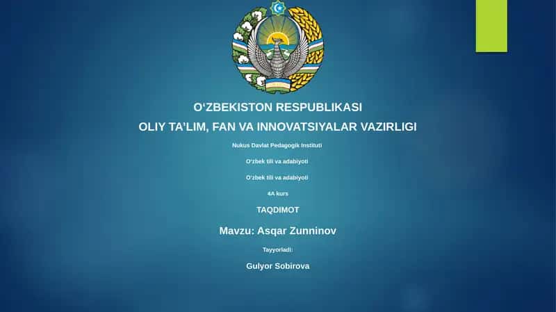 Asqar Zunninov: Hayoti va Ijodi 1