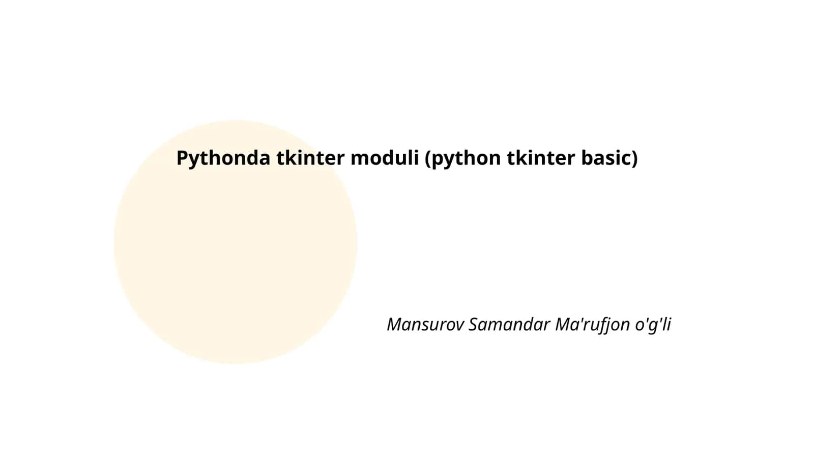 Pythonda tkinter moduli 1