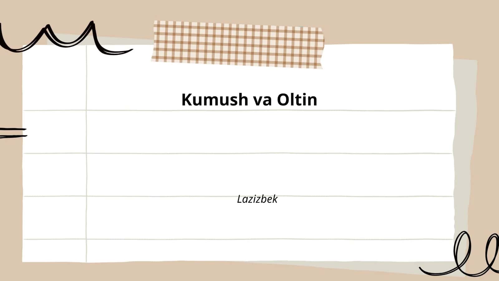 Kumush va Oltin 1
