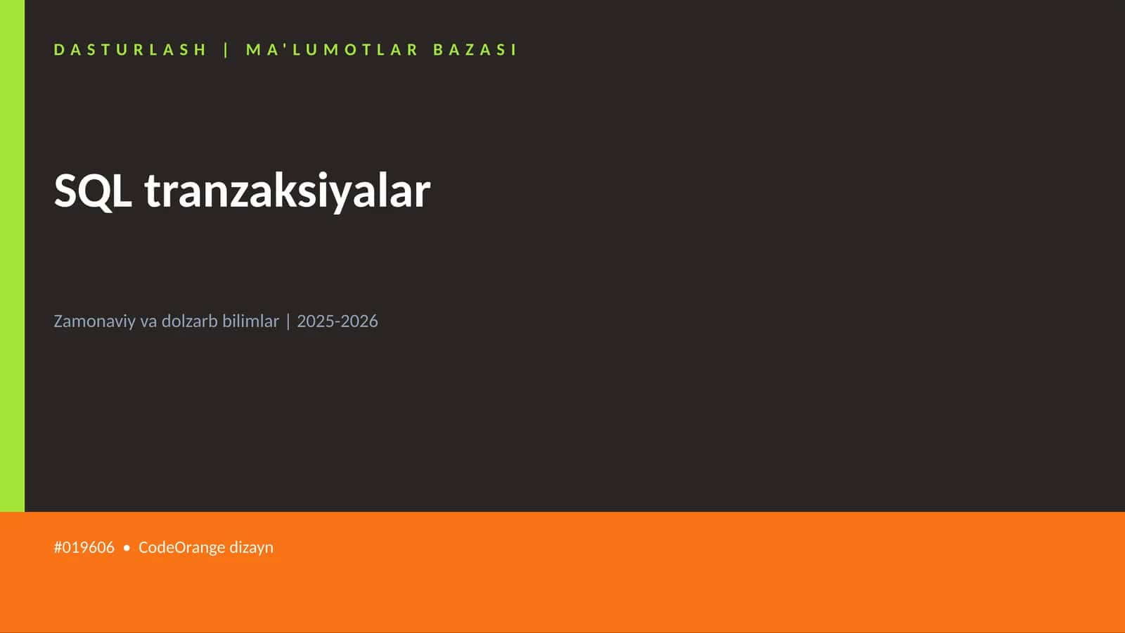 SQL tranzaksiyalar 1