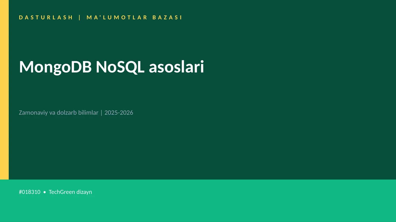 MongoDB NoSQL asoslari 1