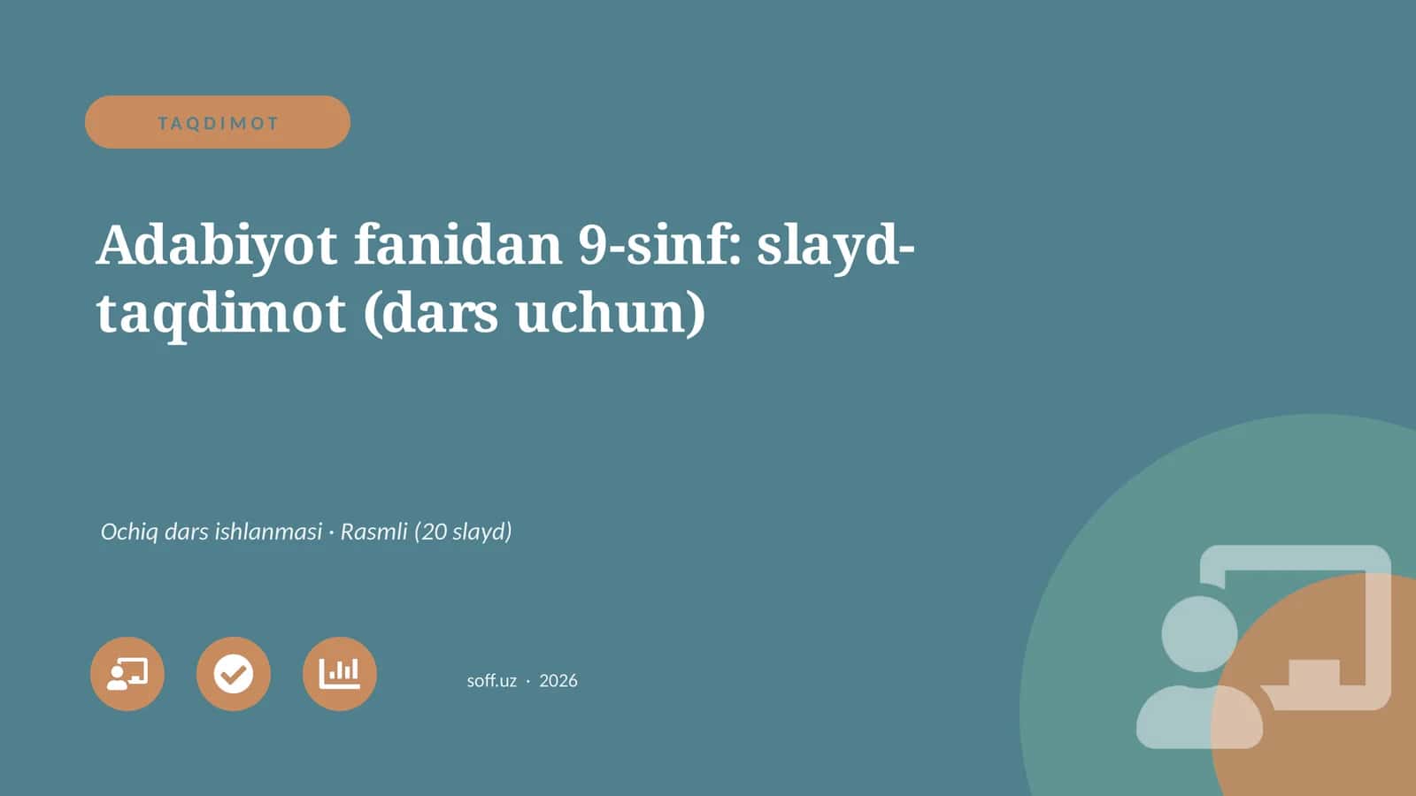 Adabiyot fanidan 9-sinf: slayd-taqdimot (dars uchun) 1