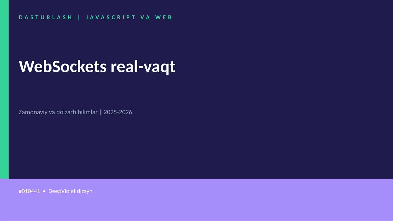 DASTURLASH | JAVASCRIPT VA WEB 1
