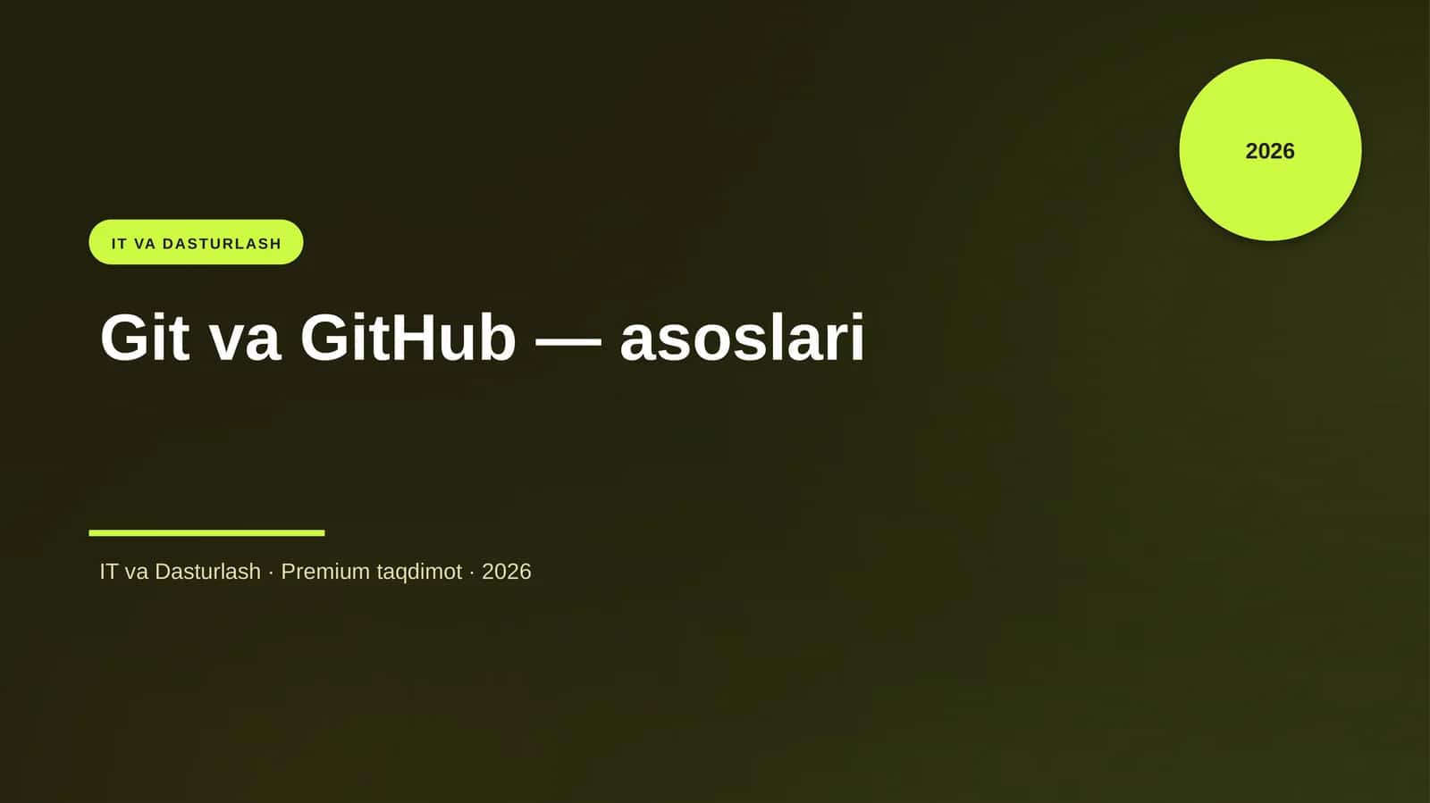 Git va GitHub — asoslari 1
