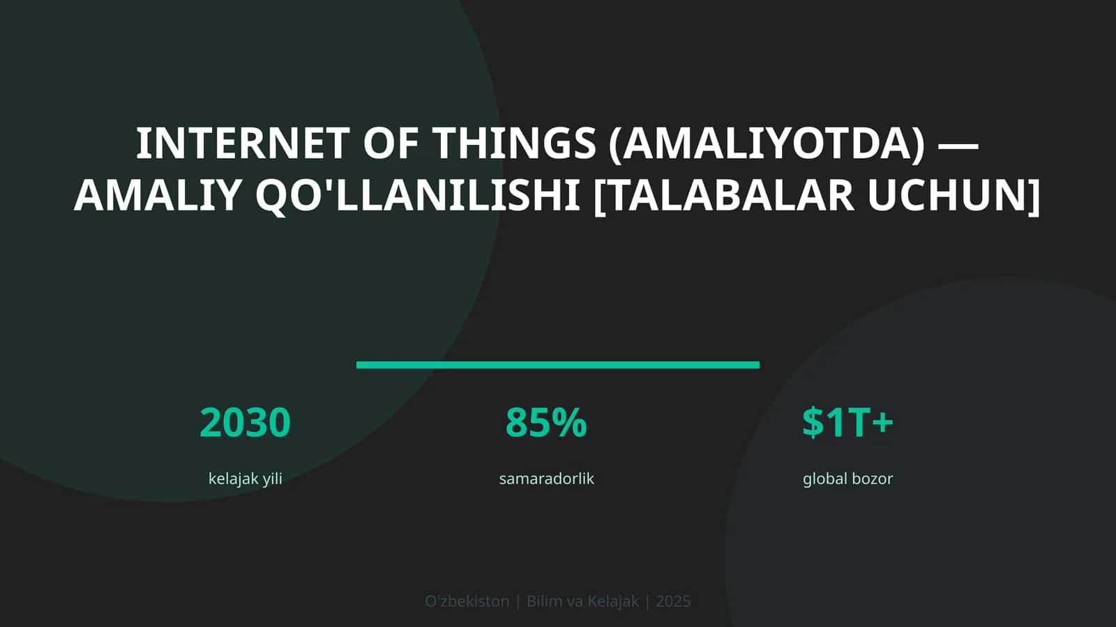 Internet of Things (amaliyotda) — amaliy qo'llanilishi [talabalar uchun] 1