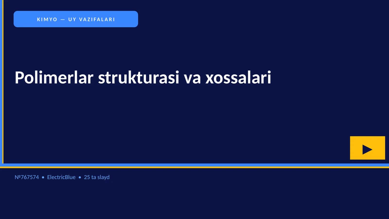 KIMYO — UY VAZIFALARI 1