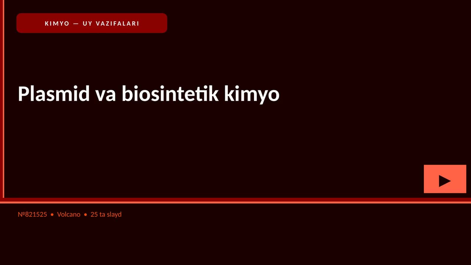 KIMYO — UY VAZIFALARI 1