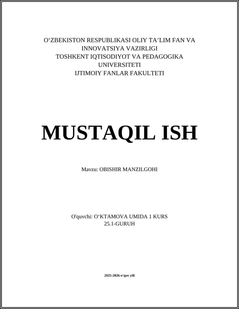 OBISHIR MANZILGOHI 1