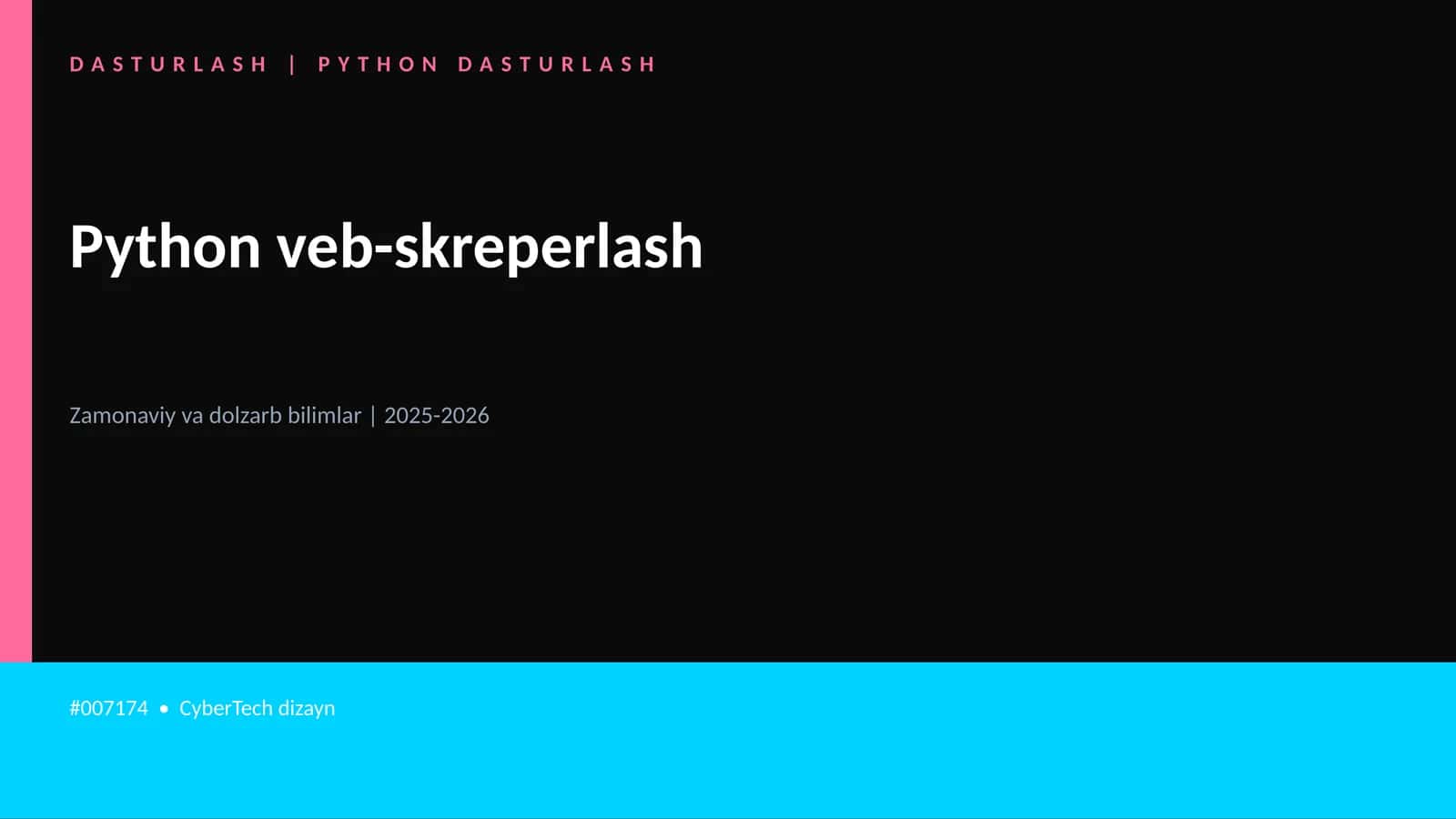 DASTURLASH | PYTHON DASTURLASH 1