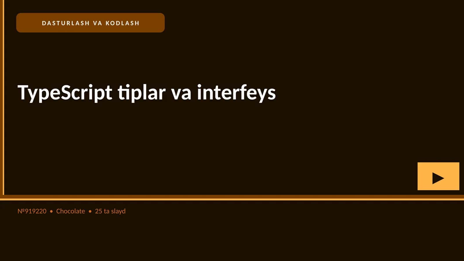 TypeScript tiplar va interfeys 1
