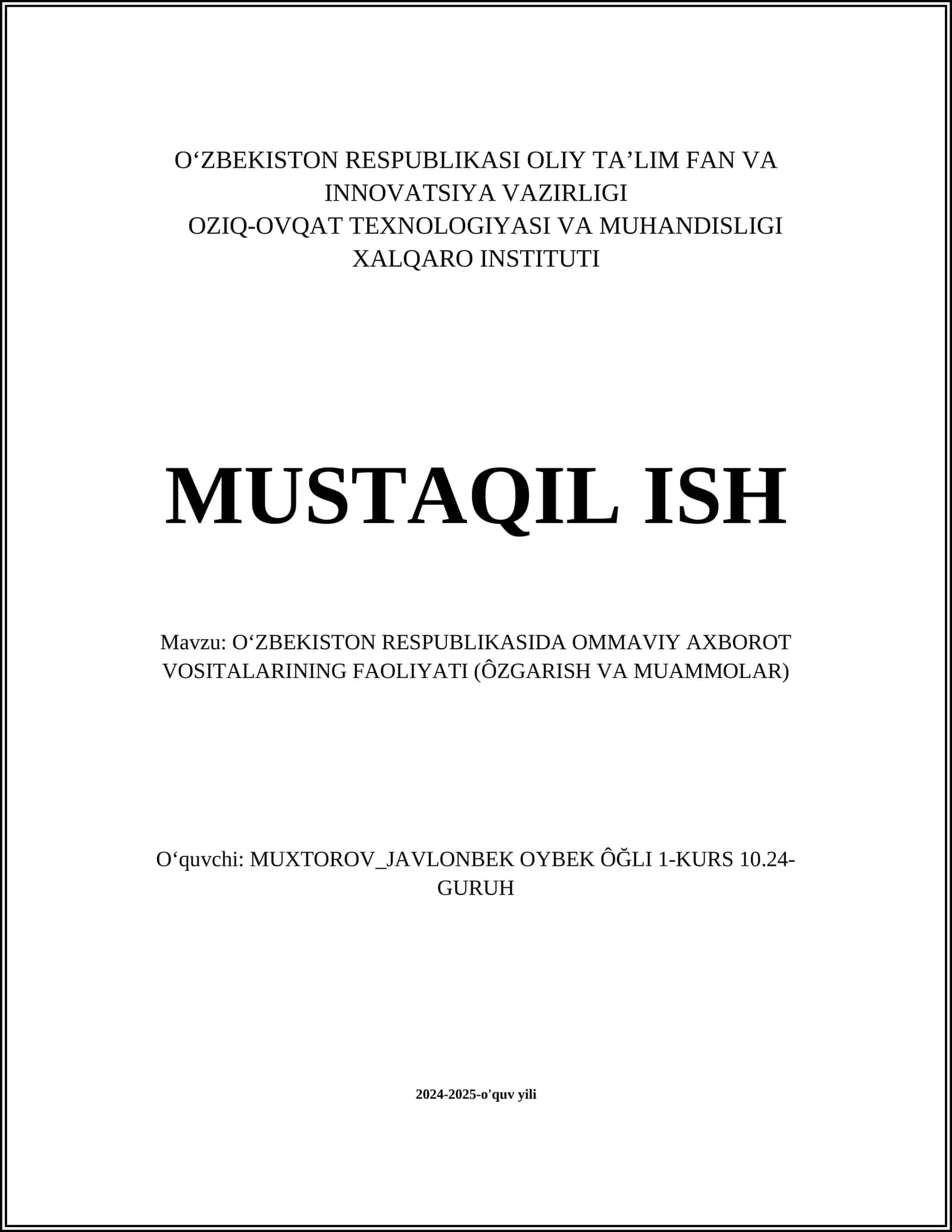 Ommaviy axborot vositalarining rivojlanishi tarixi Oʻzbekistonda 1