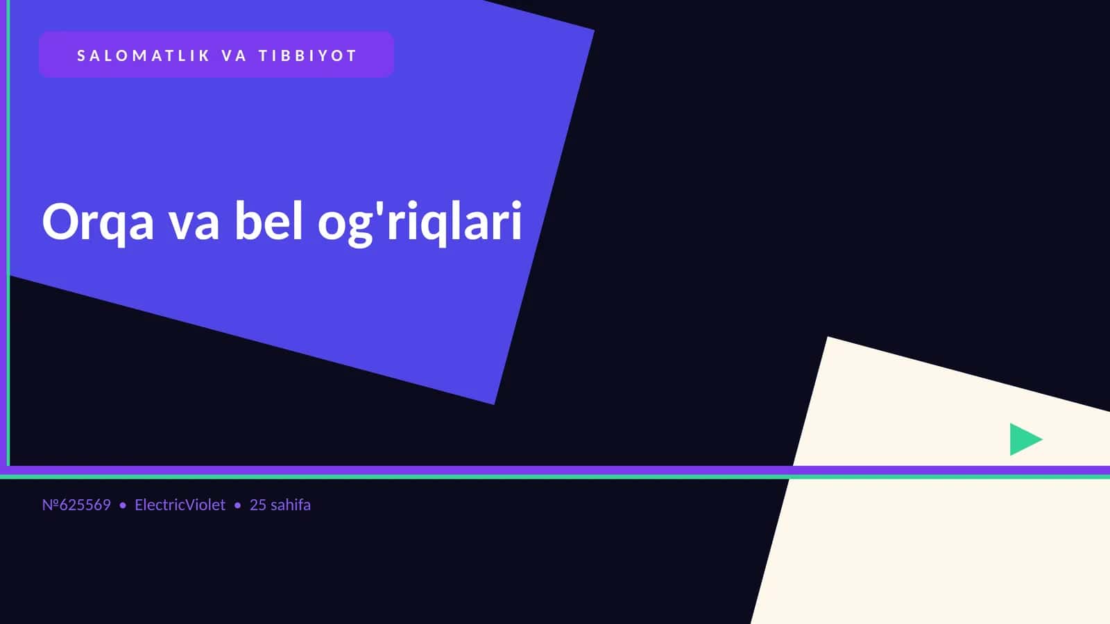 Orqa va bel og'riqlari 1