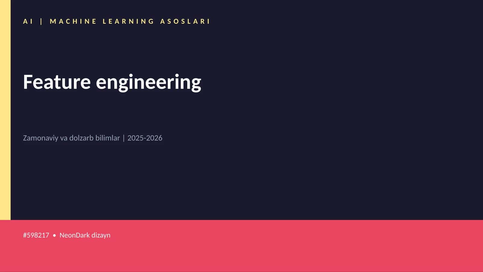 AI | MACHINE LEARNING ASOSLARI 1