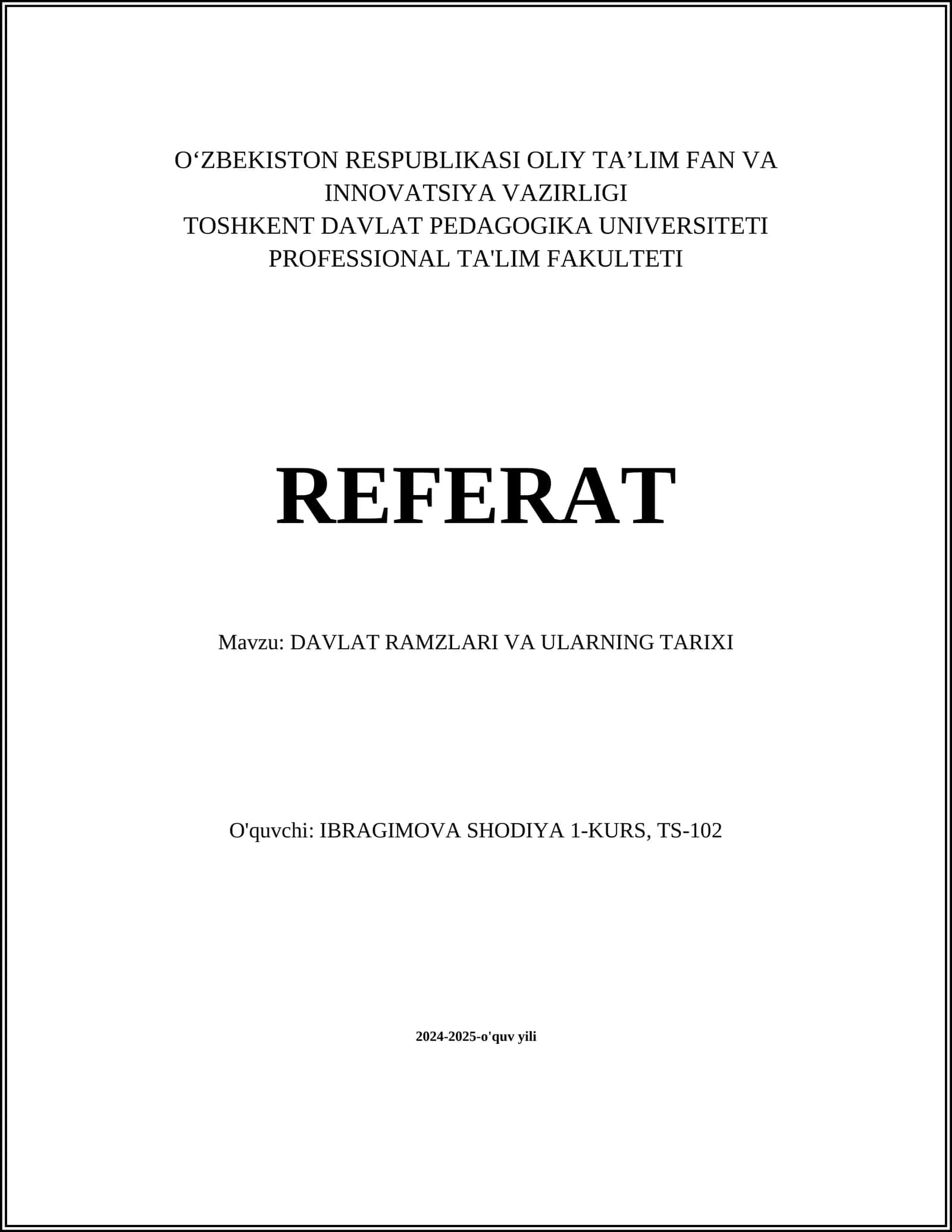 DAVLAT RAMZLARI VA ULARNING TARIXI 1