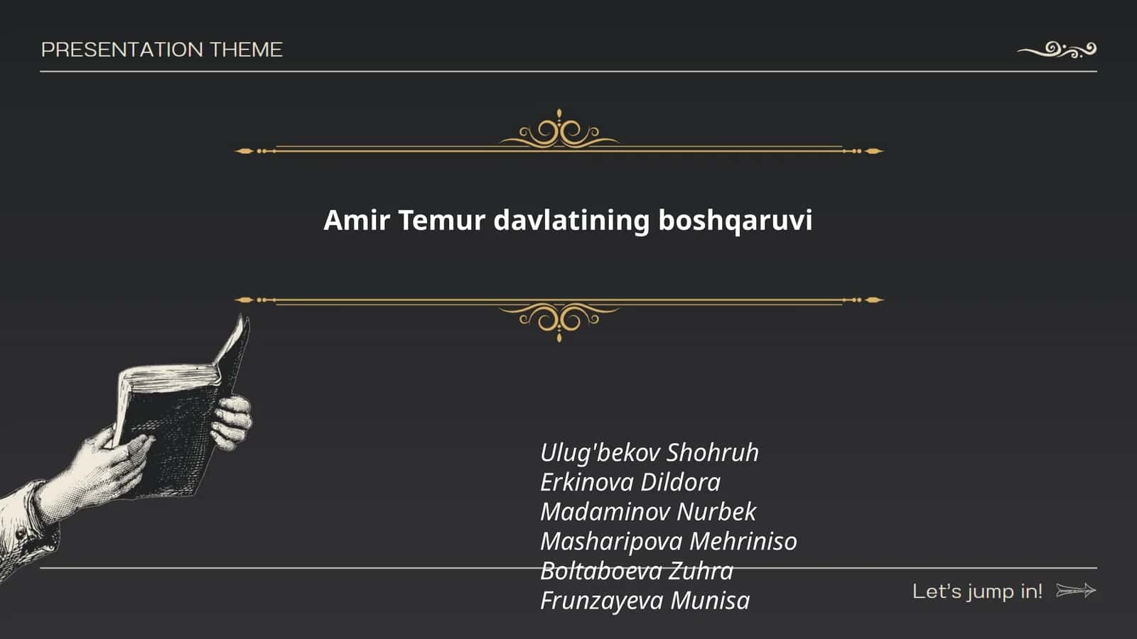 Amir Temur davlatining boshqaruvi 1
