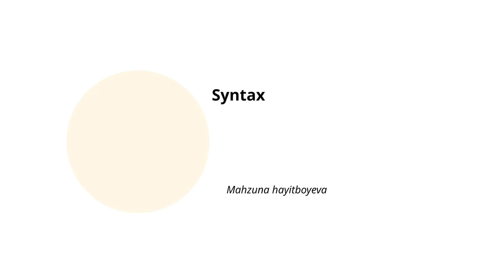 Syntax 1