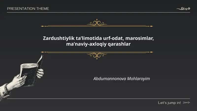 Zardushtiylik taʼlimotida urf-odat, marosimlar, maʼnaviy-axloqiy qarashlar 1
