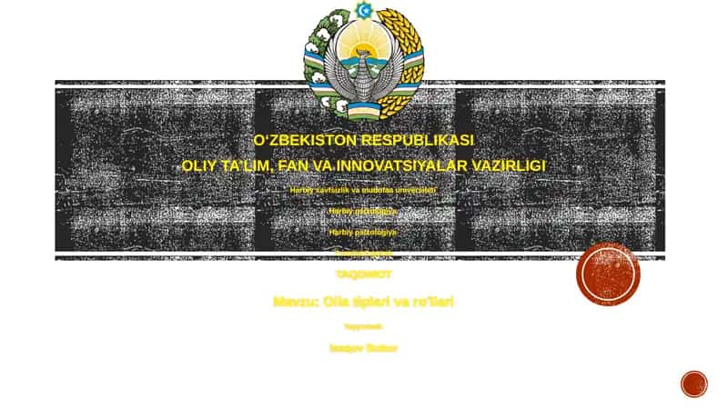 Oila tiplari va ro'llari 1