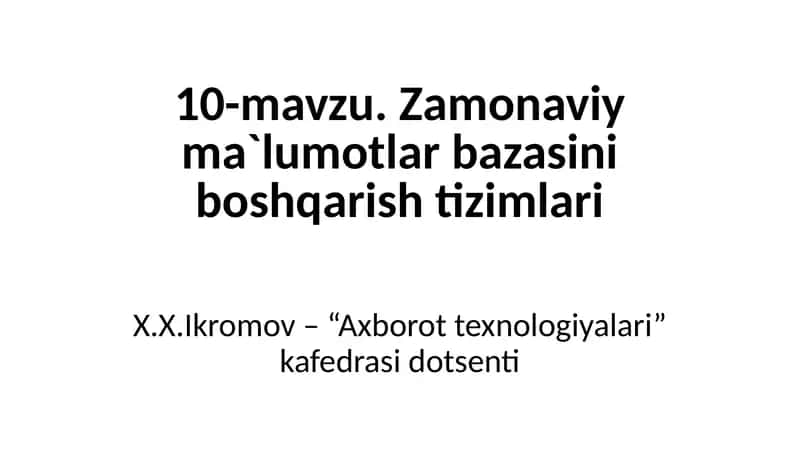MS Access MBBT 1