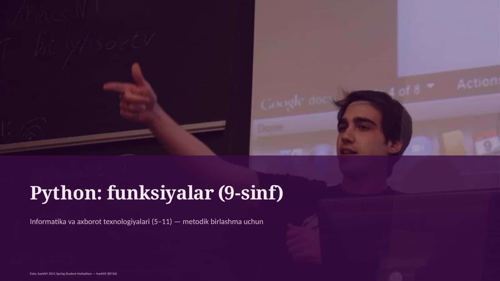 Python: funksiyalar (9-sinf) 1