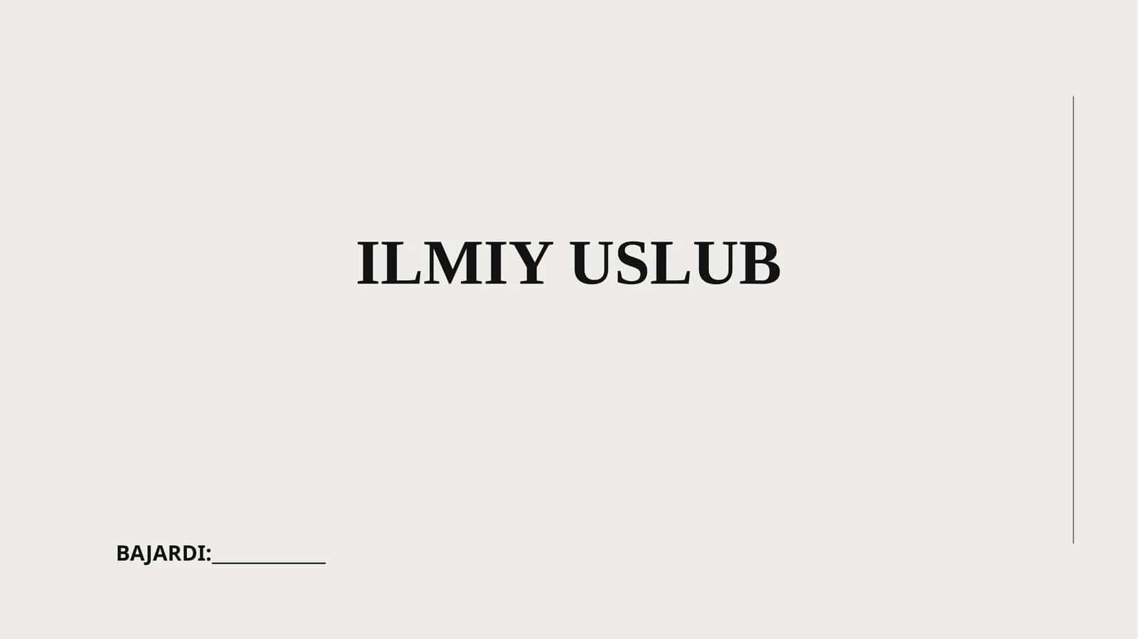 Ilmiy uslub 1