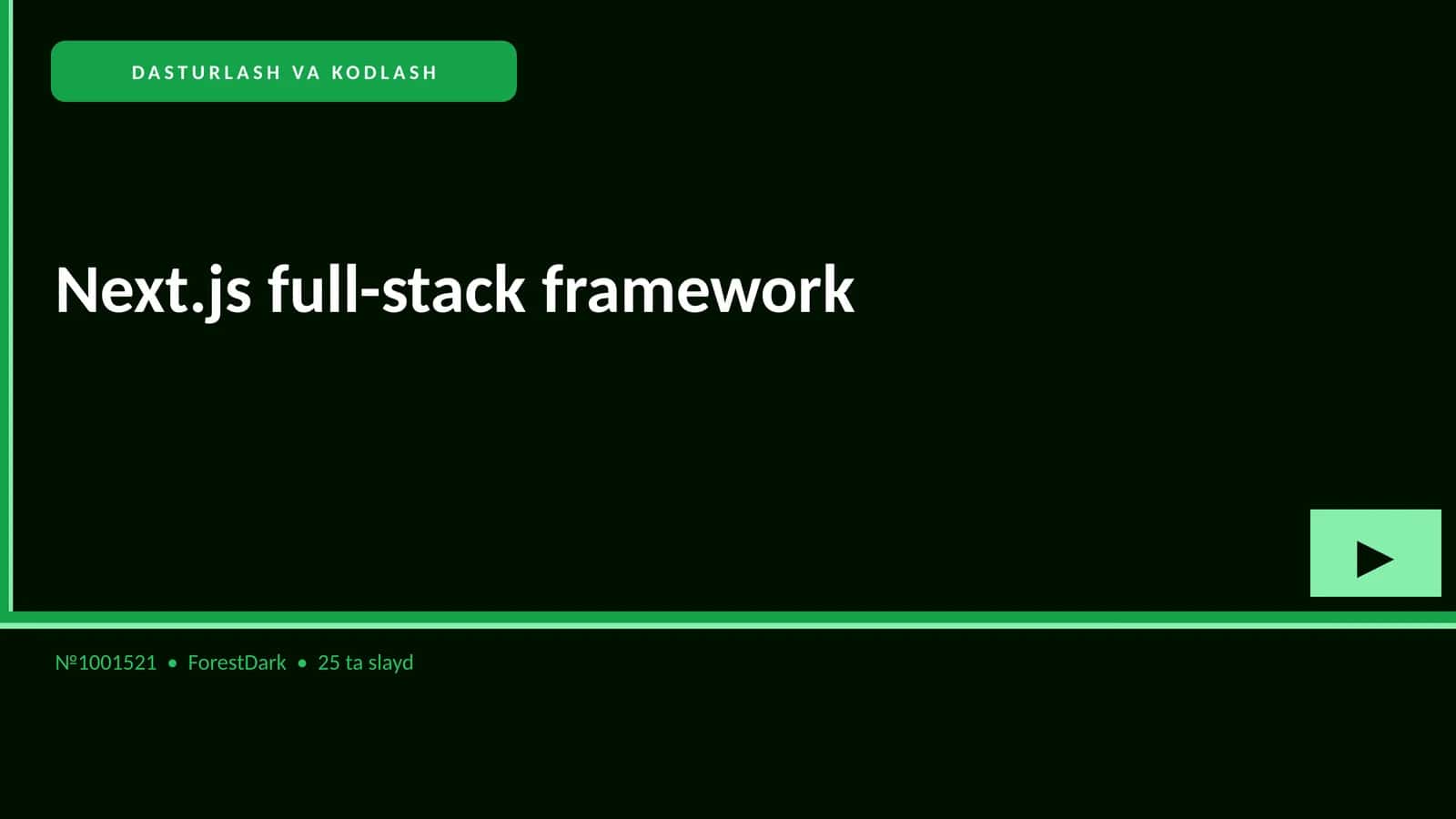 Next.js full-stack framework 1