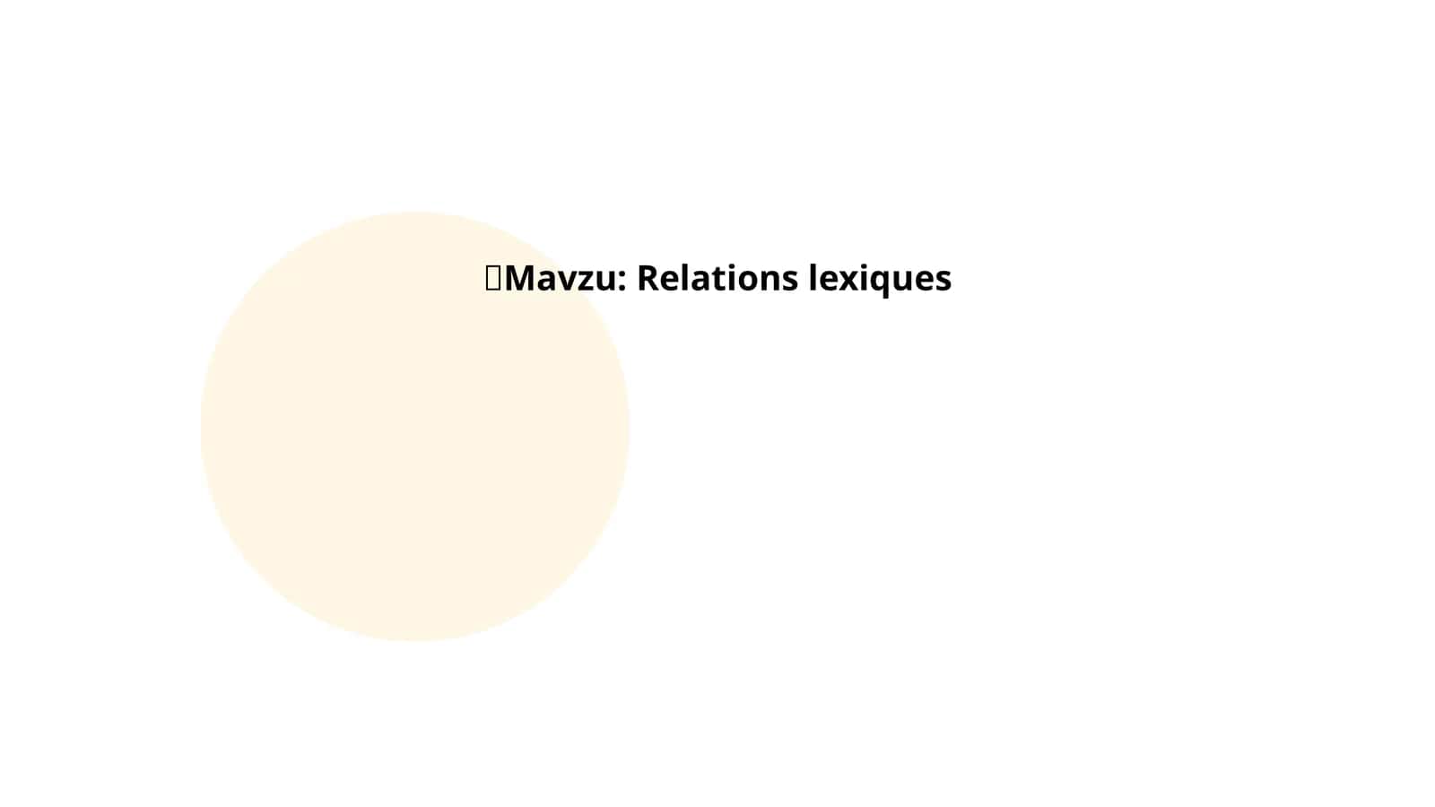 Relations lexiques 1