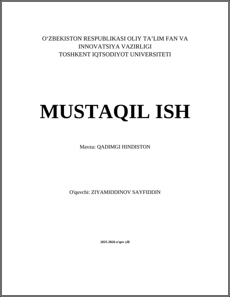 QADIMGI HINDISTON 1