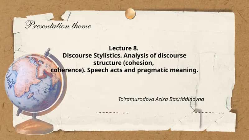 Discourse Stylistics 1